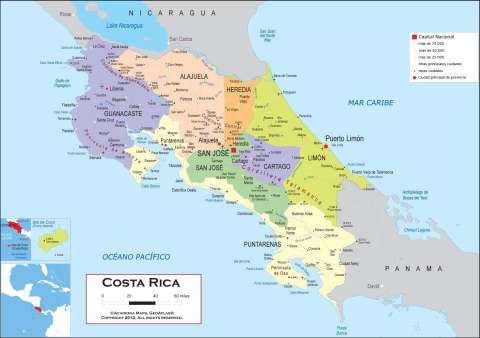 Carte Costa Rica agences de voyages, toutcostaricablog, toutcostaricaforum,