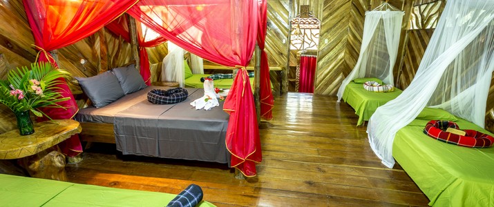 Chambre La costa de papito Caraïbes Sud Puerto Viejo de Talamanca chambre en bois avec lit double moustiquaire