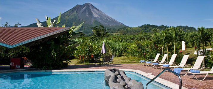 Arenal Spring Resort and Spa - Piscine avec vue Arenal Spring Resort and Spa La Fortuna Volcan Hotel Cabinas Jardin Tropical Piscine