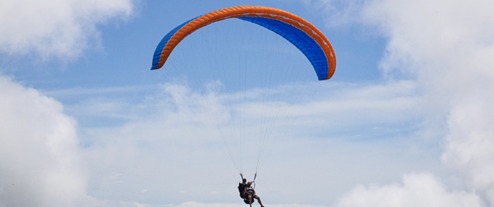 parapente, orange, voler, vol, instructeur, libre, liberté, océan