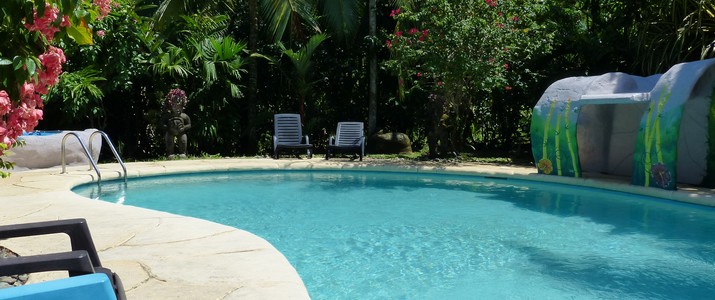 Colibri rouge Cahuita Caraïbes Sud Piscine Jacuzzi Espace commun