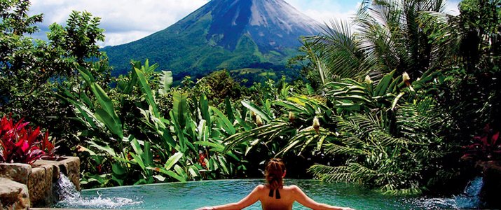 The Springs Resort & Spa Arenal La Fortuna Volcan Hotel Bassin débordement avec vue