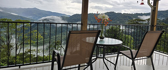 Cabaña Bosque Tapanti terrasse terrasse, chaise, table, vue, nature, montagne
