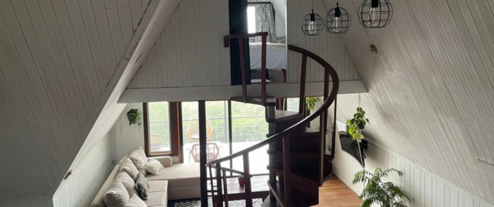 escalier, chambre, petit
