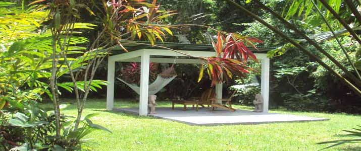 El colibri lodge Caraïbes sud Manzanillo coin détente dans la forêt hamac terrasse abritée